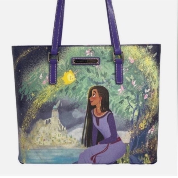 50% OFF RETAIL PRICE! NEW 💜 Disney Dooney & Bourke Wish Movie Asha LeatherTote - Picture 1 of 7